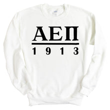 Load image into Gallery viewer, Alpha Epsilon Pi Sweatshirt - AEPI Black Letters Crewneck Sweatshirt - Kite and Crest
