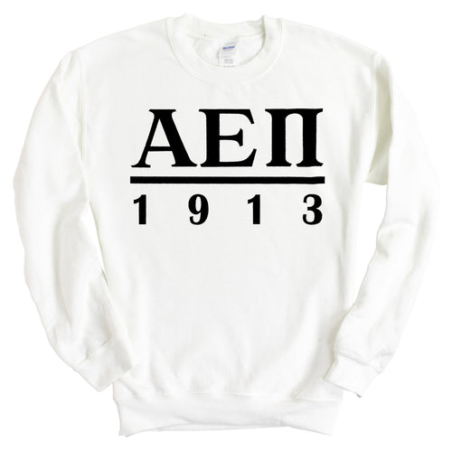 Alpha Epsilon Pi Sweatshirt - AEPI Black Letters Crewneck Sweatshirt - Kite and Crest