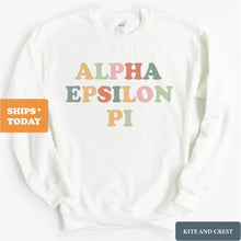 Load image into Gallery viewer, Alpha Epsilon Pi Sweatshirt - AEPI Bright and Colorful Crewneck Sweatshirt - Kite and Crest
