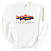 Load image into Gallery viewer, Alpha Epsilon Pi Sweatshirt - AEPI Fishing Crewneck Sweatshirt - Kite and Crest
