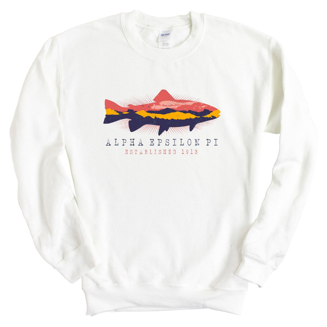 Alpha Epsilon Pi Sweatshirt - AEPI Fishing Crewneck Sweatshirt - Kite and Crest