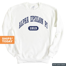 Load image into Gallery viewer, Alpha Epsilon Pi Sweatshirt - AEPI Fraternal Arch Crewneck Sweatshirt - Kite and Crest
