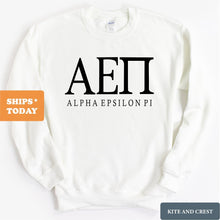 Load image into Gallery viewer, Alpha Epsilon Pi Sweatshirt - AEPI Fraternal Block Crewneck Sweatshirt - Kite and Crest
