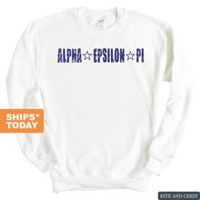 Load image into Gallery viewer, Alpha Epsilon Pi Sweatshirt - AEPI Fraternal Star Crewneck Sweatshirt - Kite and Crest
