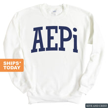 Load image into Gallery viewer, Alpha Epsilon Pi Sweatshirt - AEPI Intrinsic Lettered Crewneck Sweatshirt - Kite and Crest
