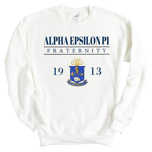 Alpha Epsilon Pi Sweatshirt - AEPI Large Crest Crewneck Sweatshirt - Kite and Crest