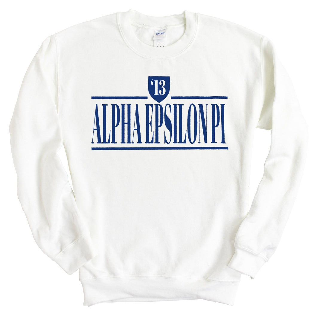 Alpha Epsilon Pi Sweatshirt - AEPI Shield Crewneck Sweatshirt - Kite and Crest