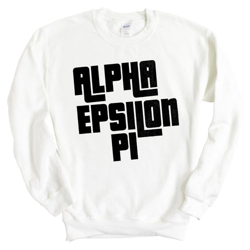 Alpha Epsilon Pi Sweatshirt - AEPI Stacked Letters Crewneck Sweatshirt - Kite and Crest