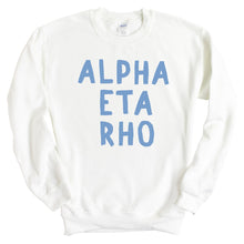 Load image into Gallery viewer, Alpha Eta Rho Blue Cotton Candy Sweatshirt - Fraternity Crewneck Sweatshirt - Kite and Crest
