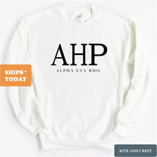 Load image into Gallery viewer, Alpha Eta Rho Classic Sweatshirt - Fraternity Crewneck Sweatshirt - Kite and Crest
