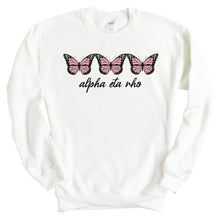 Load image into Gallery viewer, Alpha Eta Rho Trendy Butterfly Sweatshirt - Fraternity Crewneck Sweatshirt - Kite and Crest
