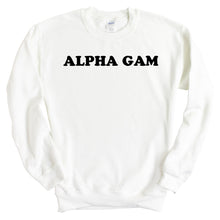 Load image into Gallery viewer, Alpha Gamma Delta Sweatshirt - AGD (Alpha Gam) Block Name Crewneck Sweatshirt - Kite and Crest
