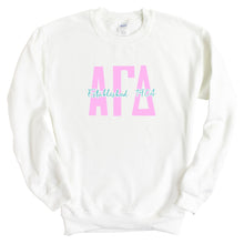 Load image into Gallery viewer, Alpha Gamma Delta Sweatshirt - AGD (Alpha Gam) Bright Retro Crewneck Sweatshirt - Kite and Crest
