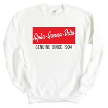 Load image into Gallery viewer, Alpha Gamma Delta Sweatshirt - AGD (Alpha Gam) Genuine Sorority Crewneck Sweatshirt - Kite and Crest
