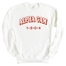 Load image into Gallery viewer, Alpha Gamma Delta Sweatshirt - AGD (Alpha Gam) Red Arch Crewneck Sweatshirt - Kite and Crest
