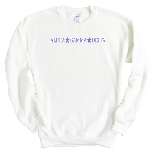 Alpha Gamma Delta Sweatshirt - AGD (Alpha Gam) Straight Star Crewneck Sweatshirt - Kite and Crest