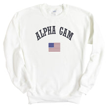 Load image into Gallery viewer, Alpha Gamma Delta Sweatshirt - AGD (Alpha Gam) USA Crewneck Sweatshirt - Kite and Crest
