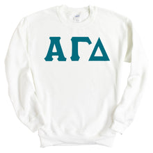 Load image into Gallery viewer, Alpha Gamma Delta Sweatshirt | AGD Basic Large Letters Crewneck Sweatshirt | Alpha Gamma Delta Sorority Gift Idea - Kite and Crest
