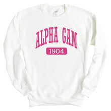 Load image into Gallery viewer, Alpha Gamma Delta Sweatshirt | AGD Large Established Crewneck Sweatshirt | Alpha Gamma Delta Sorority Gift Idea - Kite and Crest
