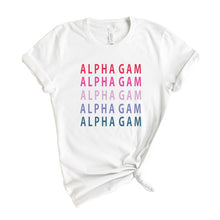 Load image into Gallery viewer, Alpha Gamma Delta T-shirt - Alpha Gam (AGD) Bright and Stacked Tee - Kite and Crest
