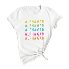 Load image into Gallery viewer, Alpha Gamma Delta T-shirt - Alpha Gam (AGD) Modern Stacked Tee - Kite and Crest
