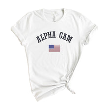 Load image into Gallery viewer, Alpha Gamma Delta T-shirt - Alpha Gam (AGD) USA Tee - Kite and Crest
