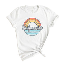 Load image into Gallery viewer, Alpha Gamma Delta T-shirt - Alpha Gam (AGD) Wavy Rainbow Tee - Kite and Crest
