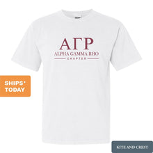 Load image into Gallery viewer, Alpha Gamma Rho Comfort Colors T-Shirt - AGR Basic Lined Shirt - Kite and Crest

