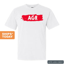 Load image into Gallery viewer, Alpha Gamma Rho Comfort Colors T-Shirt - AGR Red Slash Shirt - Kite and Crest
