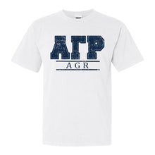 Load image into Gallery viewer, Alpha Gamma Rho Comfort Colors T-Shirt - AGR Washed Letters Shirt - Kite and Crest
