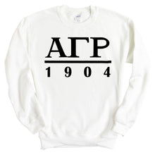 Load image into Gallery viewer, Alpha Gamma Rho Sweatshirt - AGR Black Letters Crewneck Sweatshirt - Kite and Crest
