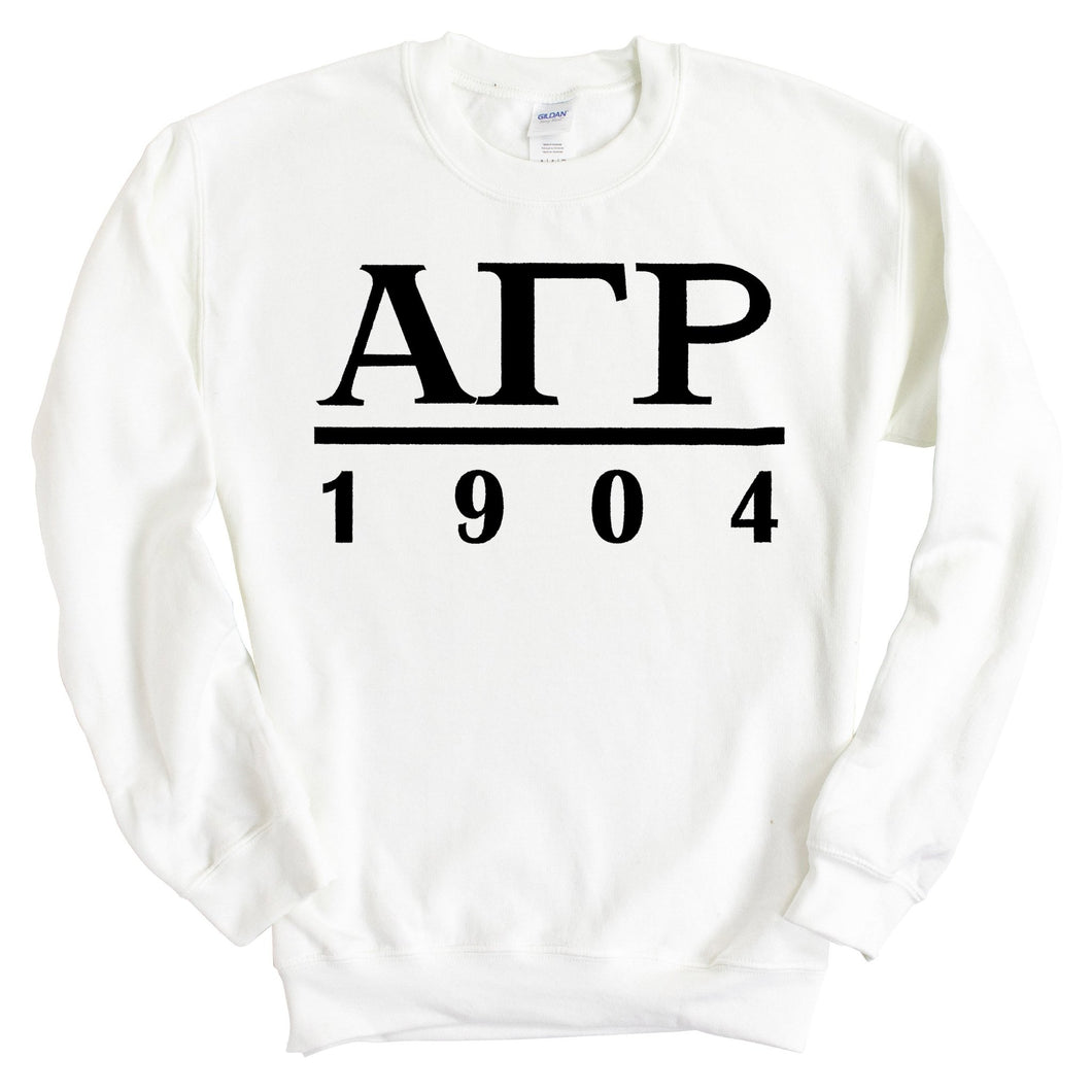 Alpha Gamma Rho Sweatshirt - AGR Black Letters Crewneck Sweatshirt - Kite and Crest