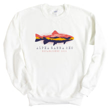 Load image into Gallery viewer, Alpha Gamma Rho Sweatshirt - AGR Fishing Crewneck Sweatshirt - Kite and Crest
