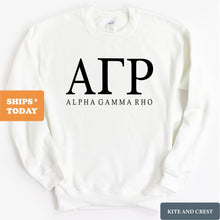 Load image into Gallery viewer, Alpha Gamma Rho Sweatshirt - AGR Fraternal Block Crewneck Sweatshirt - Kite and Crest
