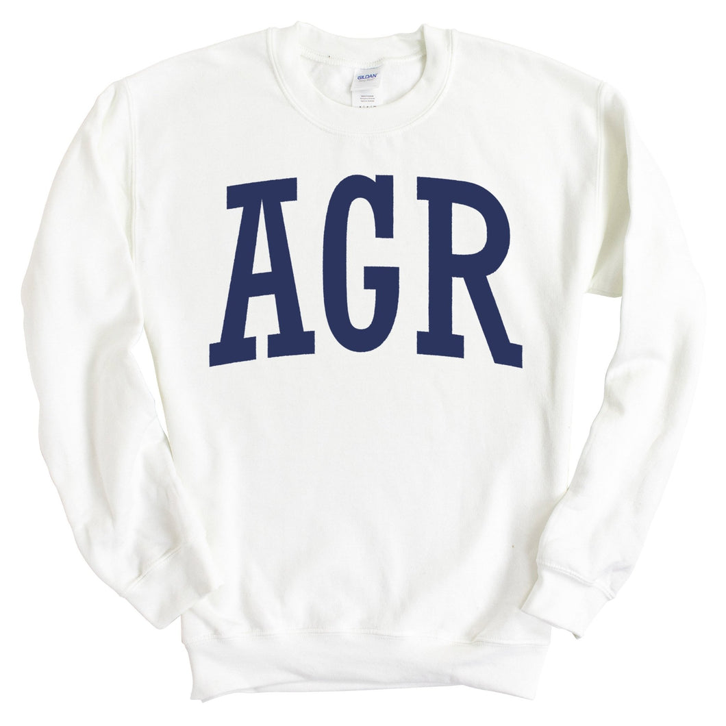 Alpha Gamma Rho Sweatshirt - AGR Intrinsic Lettered Crewneck Sweatshirt - Kite and Crest