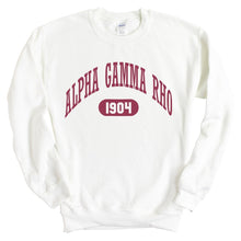 Load image into Gallery viewer, Alpha Gamma Rho Sweatshirt - AGR Large Athletic Crewneck Sweatshirt - Kite and Crest
