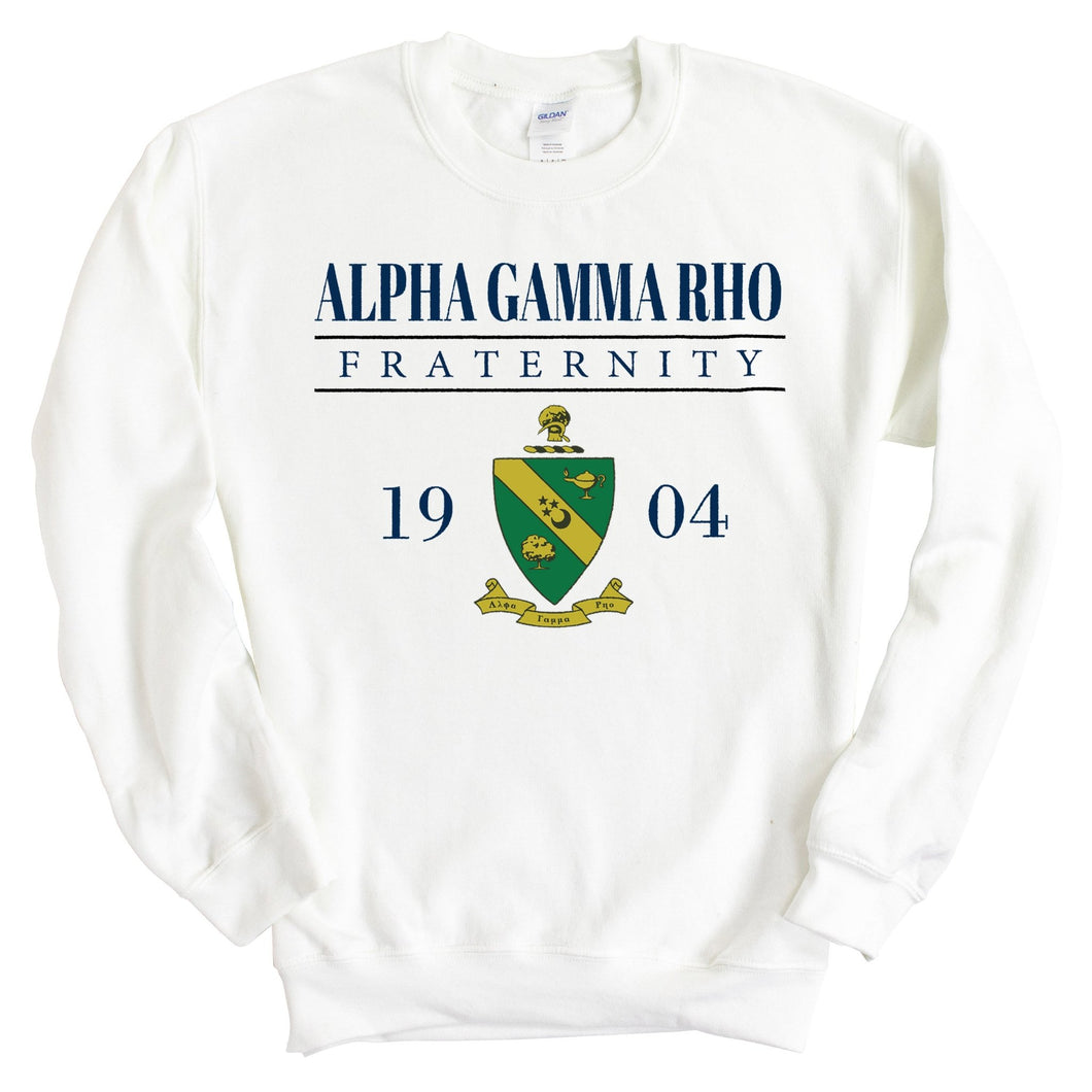 Alpha Gamma Rho Sweatshirt - AGR Large Crest Crewneck Sweatshirt - Kite and Crest