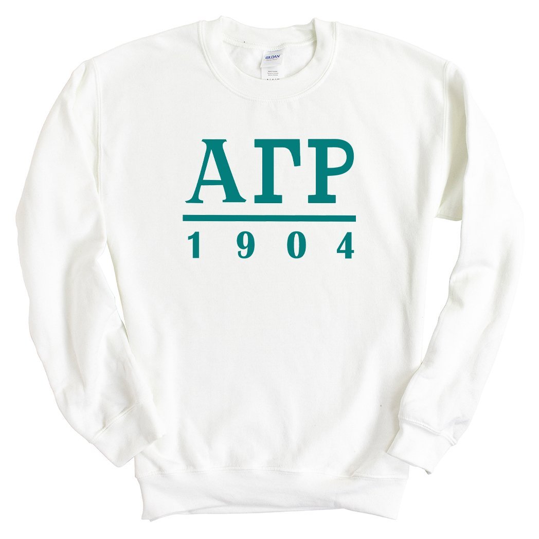 Alpha Gamma Rho Sweatshirt - AGR Lettered Basic Crewneck Sweatshirt - Kite and Crest