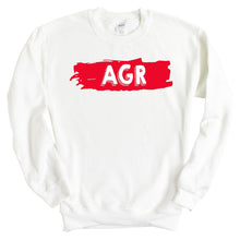 Load image into Gallery viewer, Alpha Gamma Rho Sweatshirt - AGR Red Slash Crewneck Sweatshirt - Kite and Crest
