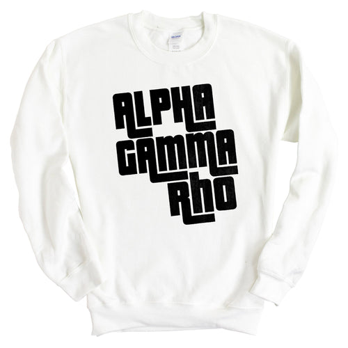 Alpha Gamma Rho Sweatshirt - AGR Stacked Letters Crewneck Sweatshirt - Kite and Crest