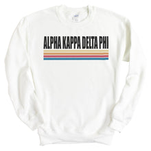 Load image into Gallery viewer, Alpha Kappa Delta Phi Colorful Stripes Crewneck Sweatshirt - Kite and Crest
