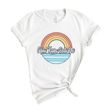 Load image into Gallery viewer, Alpha Kappa Delta Phi Wavy Rainbow T-shirt - Kite and Crest
