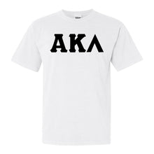 Load image into Gallery viewer, Alpha Kappa Lambda Basic Black Letters Comfort Colors T-Shirt - Fraternity Tee - Kite and Crest
