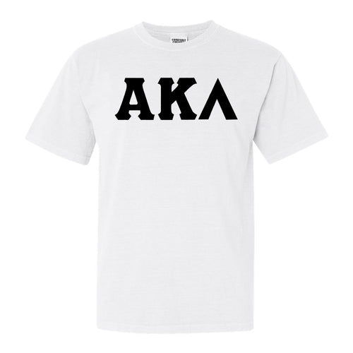 Alpha Kappa Lambda Basic Black Letters Comfort Colors T-Shirt - Fraternity Tee - Kite and Crest