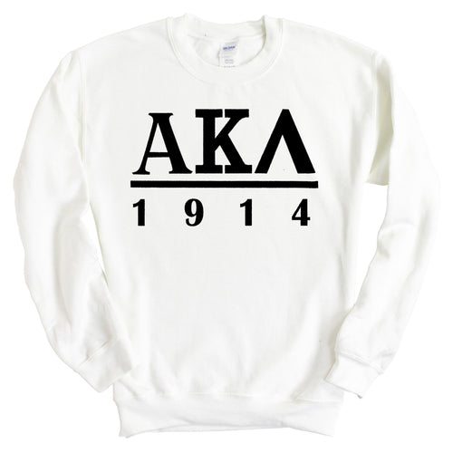 Alpha Kappa Lambda Black Letter Sweatshirt - Fraternity Crewneck Sweatshirt - Kite and Crest