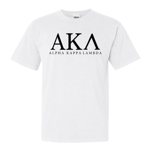 Alpha Kappa Lambda Block Letter Comfort Colors T-Shirt - Fraternity Tee - Kite and Crest