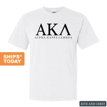 Load image into Gallery viewer, Alpha Kappa Lambda Block Letter Comfort Colors T-Shirt - Fraternity Tee - Kite and Crest
