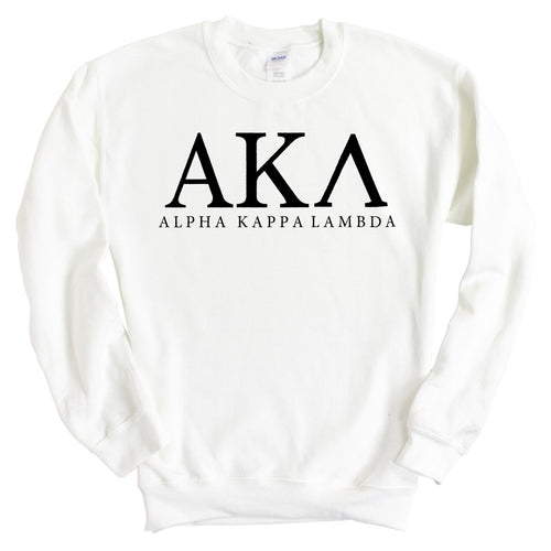 Alpha Kappa Lambda Block Letter Sweatshirt - Fraternity Crewneck Sweatshirt - Kite and Crest