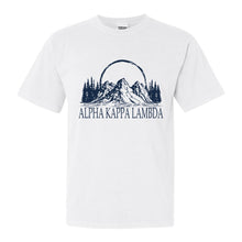 Load image into Gallery viewer, Alpha Kappa Lambda Epic Mountains Comfort Colors T-Shirt - Fraternity Tee - Kite and Crest
