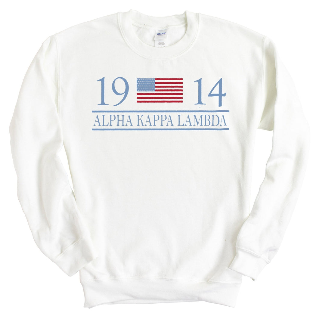 Alpha Kappa Lambda Flag Year Sweatshirt - Fraternity Crewneck Sweatshirt - Kite and Crest